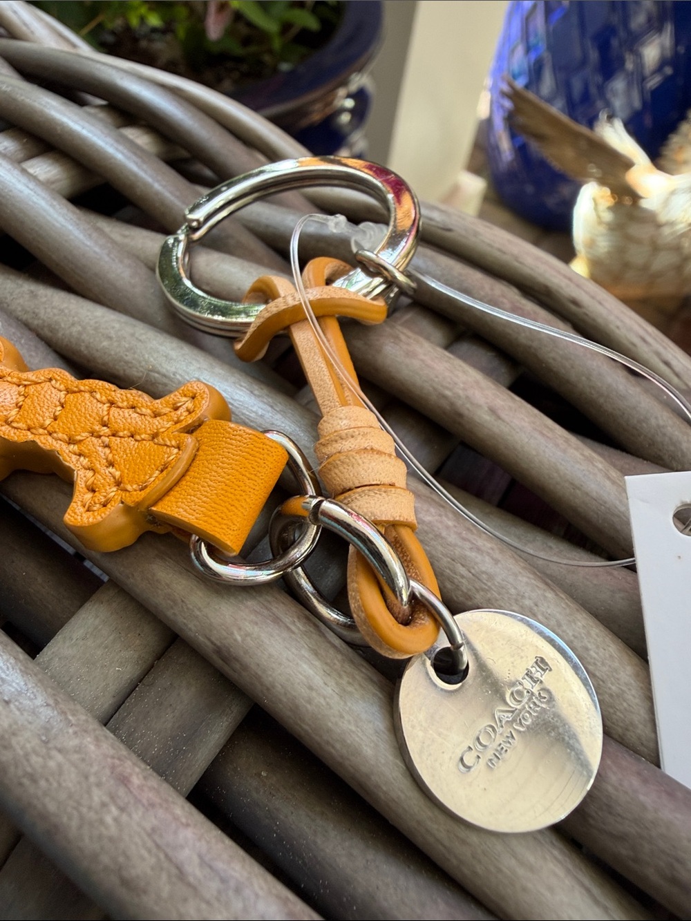Coach Orange Leather Lobster Keychain Charm - Picture 3 of 7